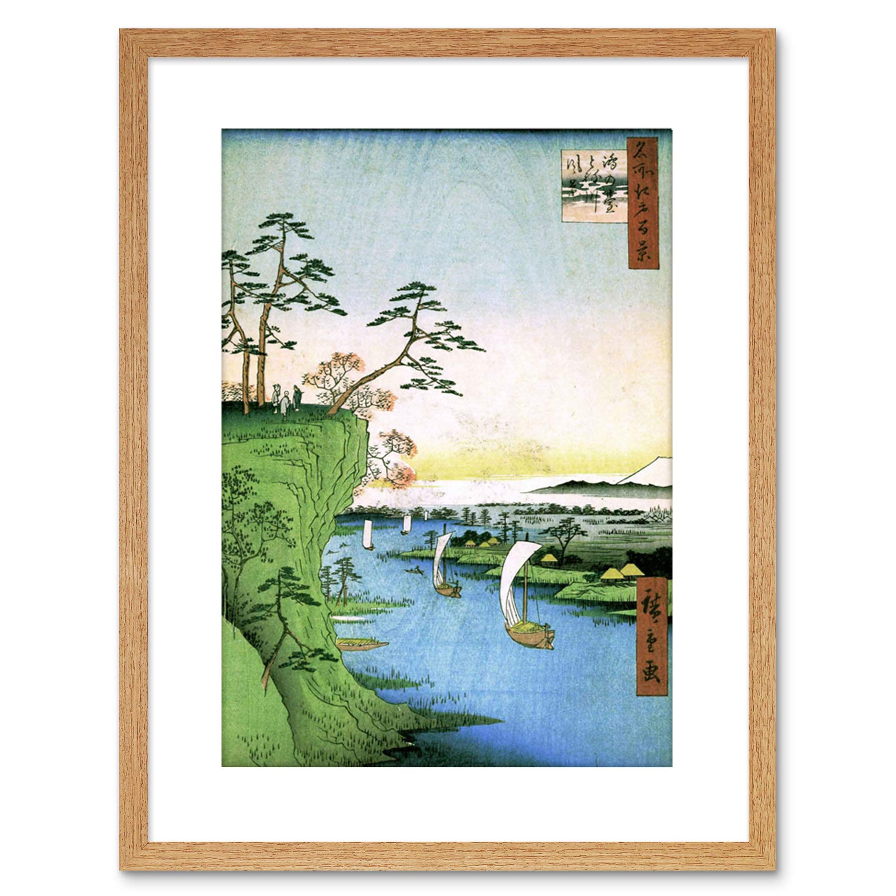 EXPO 水彩画 SHO Amazon.com: PAINTING JAPANESE WOODBLOCK BOATS RIVER CLIFF TOP